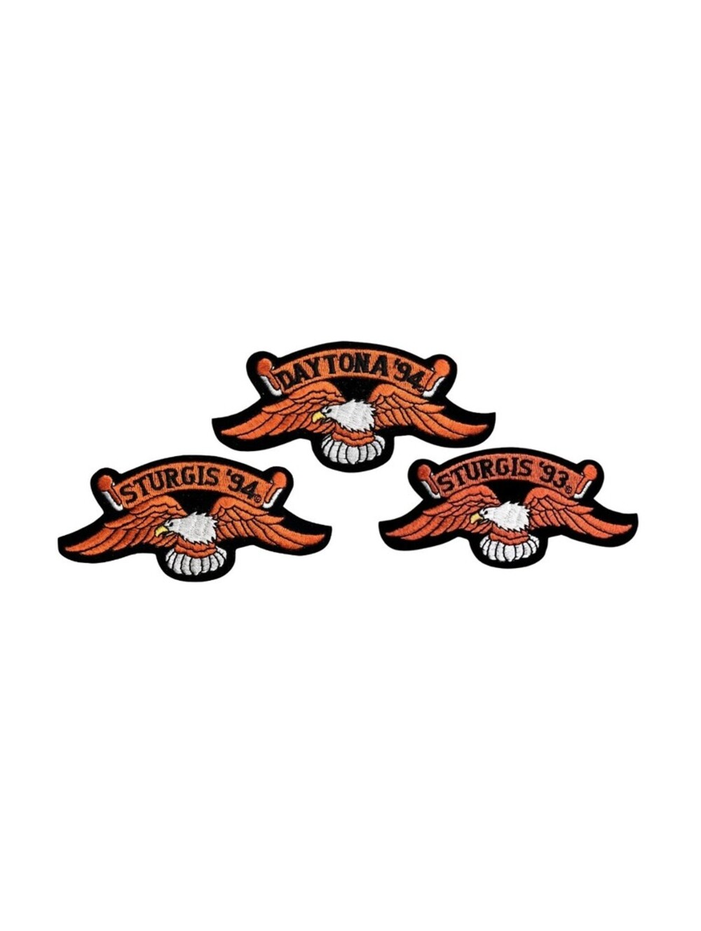 Daytona 94 Sturgis 94 Sturgis 93 Embroidered Biker Motorcycle Patch Lot of 3